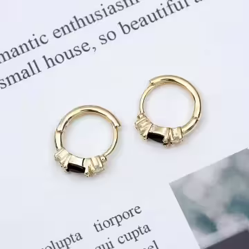 黑水滴鋯石×耳扣