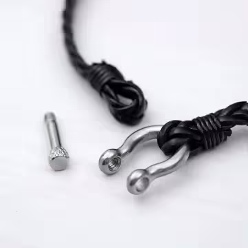 皮革交織×馬蹄扣手鍊/頸鍊二用×共三色