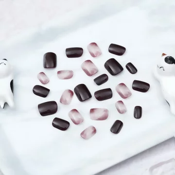 迷霧棕煙深咖亮面×穿戴式手指甲片×二十四入 .avif