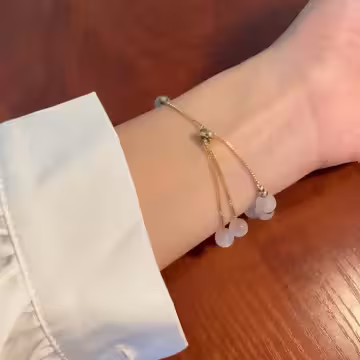 貓眼石貝殼珍珠×抽拉式手鍊