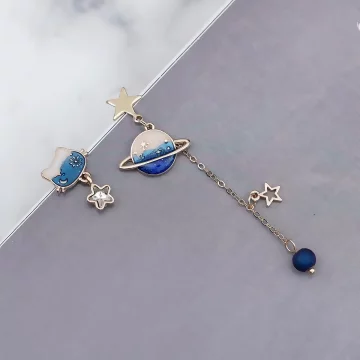 漸變色萌貓星球×不對稱吊墜耳環.avif