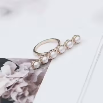 一字横向珍珠×戒指