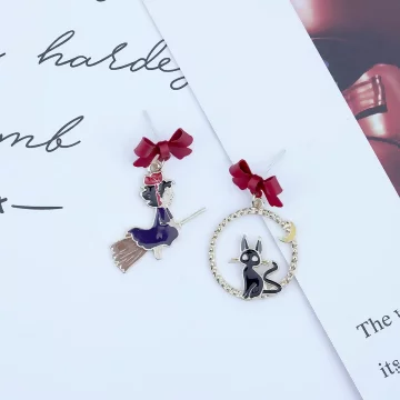 小魔女與黑貓×不對稱吊墜耳環.avif
