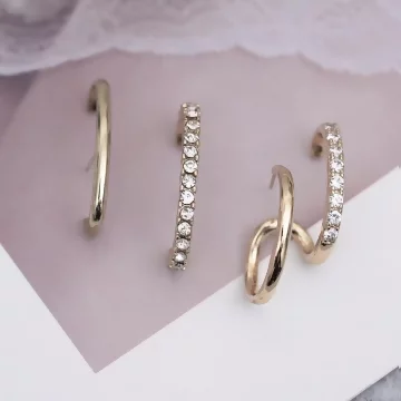 波頭活動小圓孔×螺旋耳夾二套件×白金色.avif