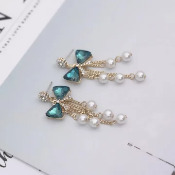 藍晶領結珍珠流蘇簾×吊墜耳環.avif