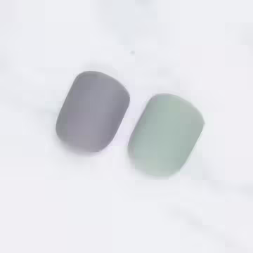 薄荷綠奶奶灰跳色霧面×穿戴式手指甲片×二十四入 