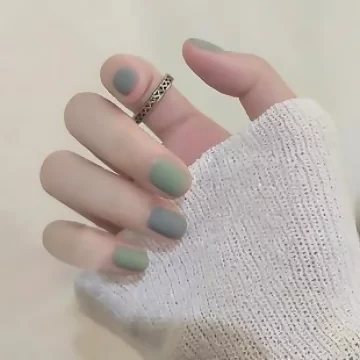 薄荷綠奶奶灰跳色霧面×穿戴式手指甲片×二十四入 .avif