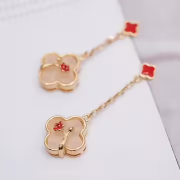 古風紅梅枝芽窗花×吊墜耳環