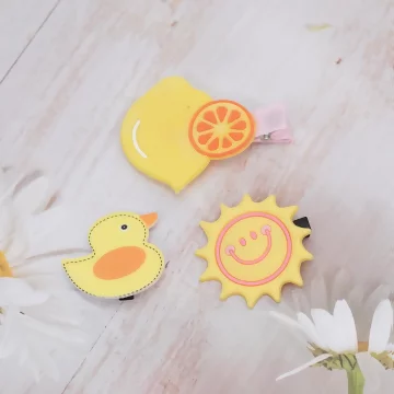 鮮黃檸檬小鴨太陽×十四套件髮夾組.avif
