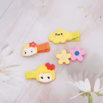鮮黃檸檬小鴨太陽×十四套件髮夾組