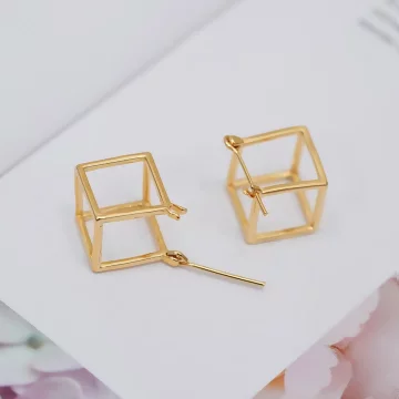 鏤空幾何立方體×耳環×共二色.avif