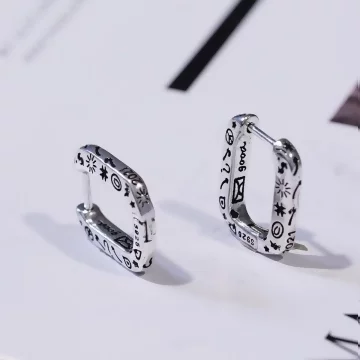 925銀針×復古U型印花塗鴨×耳扣.avif