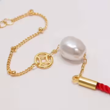 珍珠財寶×紅繩手鍊