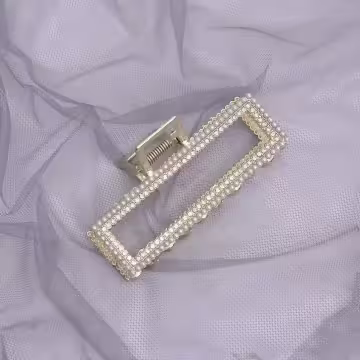 長方款×輕奢晶鑽珍珠×鯊魚髮夾
