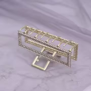 長方款×輕奢晶鑽珍珠×鯊魚髮夾