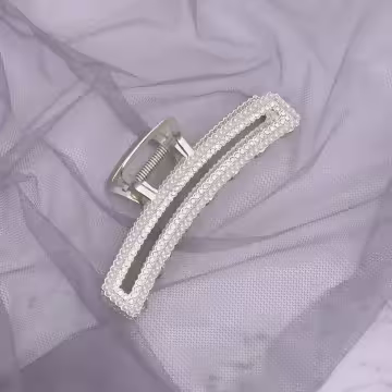 弧方款×輕奢晶鑽珍珠×鯊魚髮夾