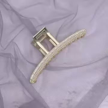 一字款×輕奢晶鑽珍珠×鯊魚髮夾