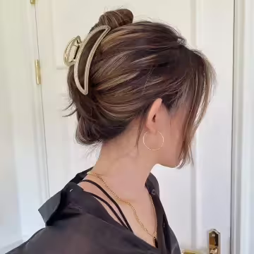 彎月款×輕奢晶鑽珍珠×鯊魚髮夾