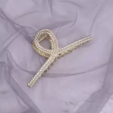 交叉款×輕奢晶鑽珍珠×鯊魚髮夾