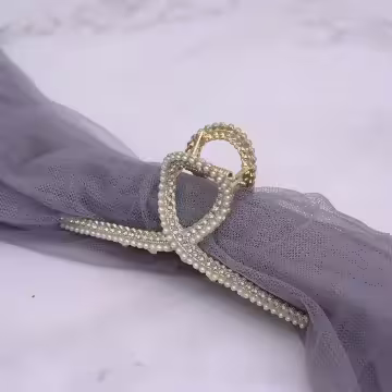 交叉款×輕奢晶鑽珍珠×鯊魚髮夾