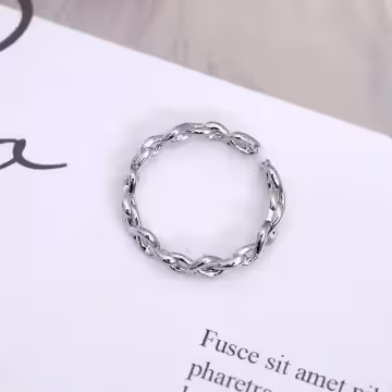 925銀飾&times;抽象愛心交織&times;開口戒指