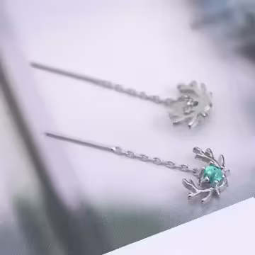 925銀針×月光石鹿角×耳線