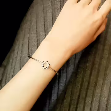 925銀飾×六芒星×開口手環