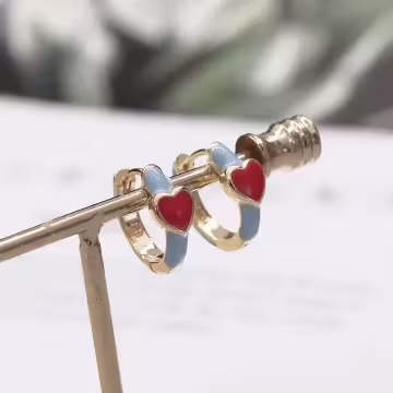 甜美彩色愛心×耳扣