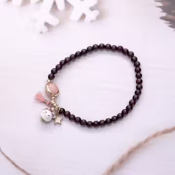 御守貓陶瓷水晶×固定式串珠手鍊×共四色