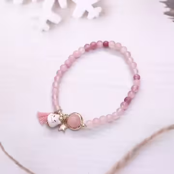 御守貓陶瓷水晶×固定式串珠手鍊×共四色