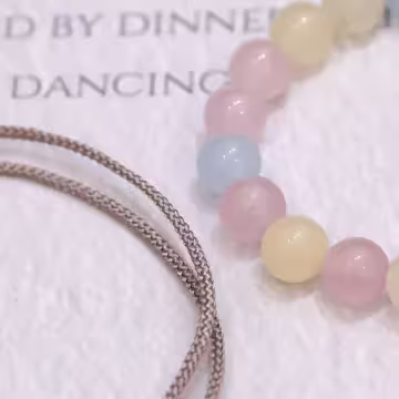 粉彩水晶玫瑰花拉繩×二套件串珠手鍊組