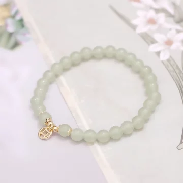 翠綠古典銅錢×固定式串珠手鍊.avif