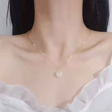 白古典簡約平安扣&times;抽拉鎖骨項鍊