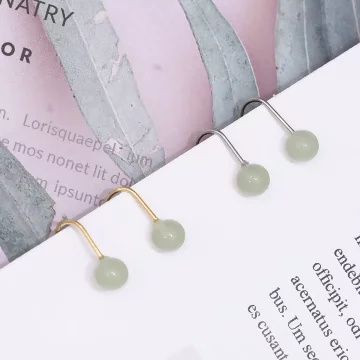 單顆綠珠×U型耳夾×共二色.avif