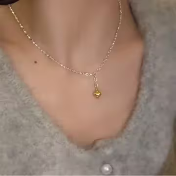 金愛心流蘇&times;鎖骨項鍊