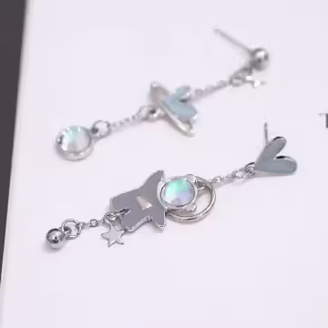 藍心小熊太空人&times;吊墜耳環