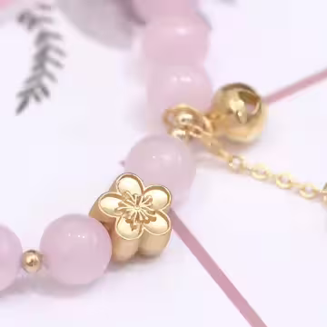 金花粉晶鈴鐺×固定式串珠手鍊