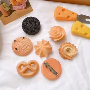 曲奇餅乾×仿真七套件髮夾組