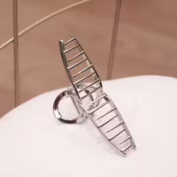 銀色極簡交叉×鯊魚夾