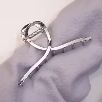 銀色極簡交叉×鯊魚夾