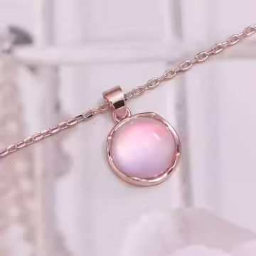 粉色幸運草玫瑰金×鎖骨項鍊