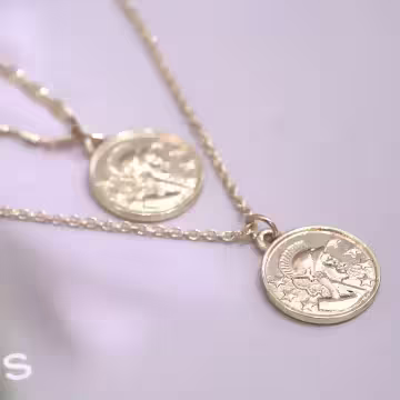 金屬希臘錢幣×雙層項鍊