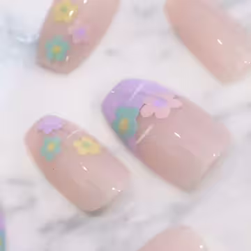 夏日多巴胺愛心亮面×穿戴式手指甲片×二十四入