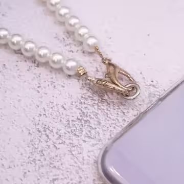 經典氣質珍珠×手機斜背雙勾掛繩