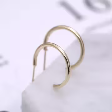 金色極簡C字×三套件耳環組