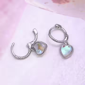 月光麻邊愛心&times;耳扣