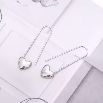 925銀針×愛心別針×耳環