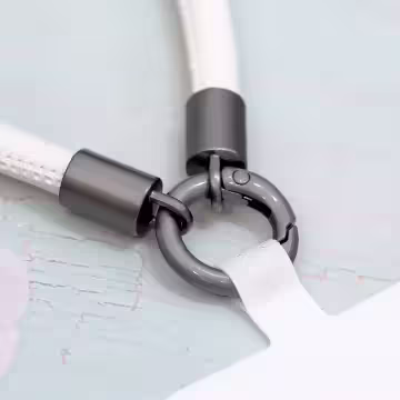 單色簡約皮革×手機腕帶掛繩×白色