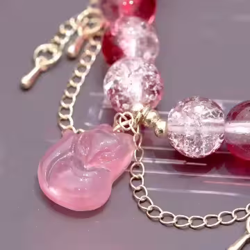 妖媚紅狐琉璃×固定式串珠手鍊