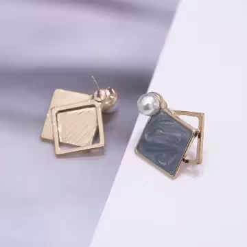 斜方暈藍珍珠&times;耳環